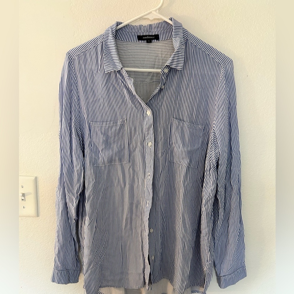 Ambiance Blue and White Striped rayon